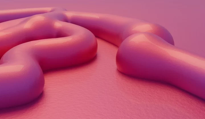 粉紫色抽象3D渲染有机柔和形状,纹理背景