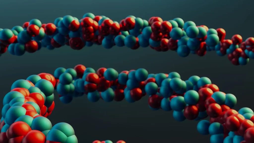 彩色分子模型特写,抽象科学概念