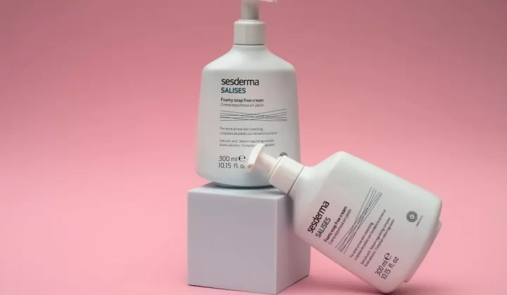 a bottle of shampoo sitting on top of a box