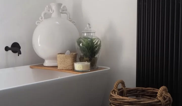 round brown wicker basket