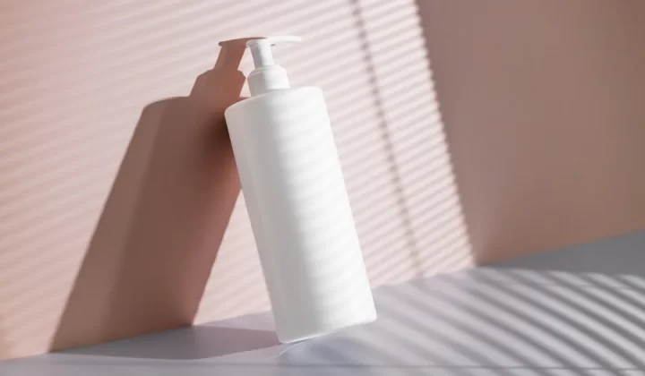 a hand holding a white bottle