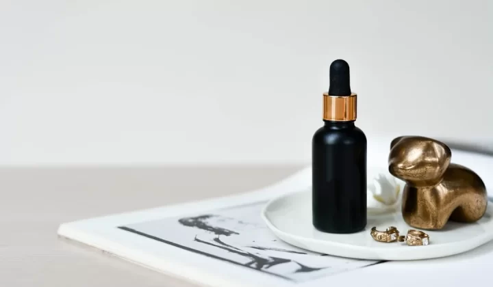 bottle on plate