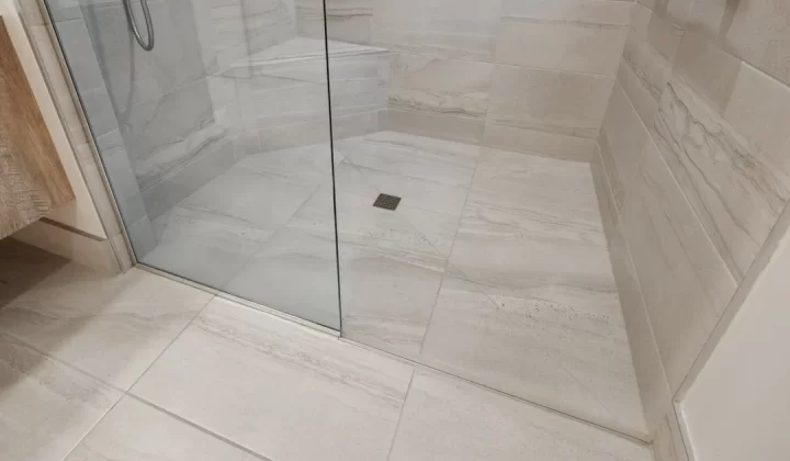 a white tiled floor