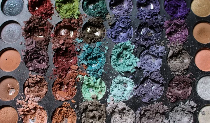 a close up of a palette of eyeshades