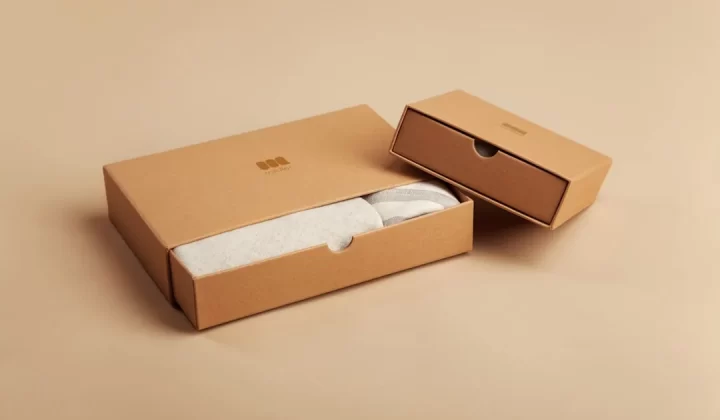 brown cardboard box on white table